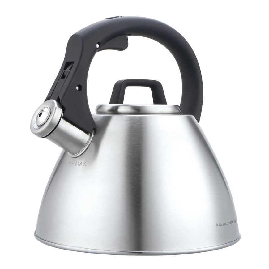 Kettle, 2.5 l stainless steel kettle with whistle and soft handle, Klausberg kb-7951 – 2