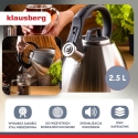 Kettle, 2.5 l stainless steel kettle with whistle and soft handle, Klausberg kb-7951 Kettle, 2.5 l stainless steel kettle with whistle and soft handle, Klausberg kb-7951