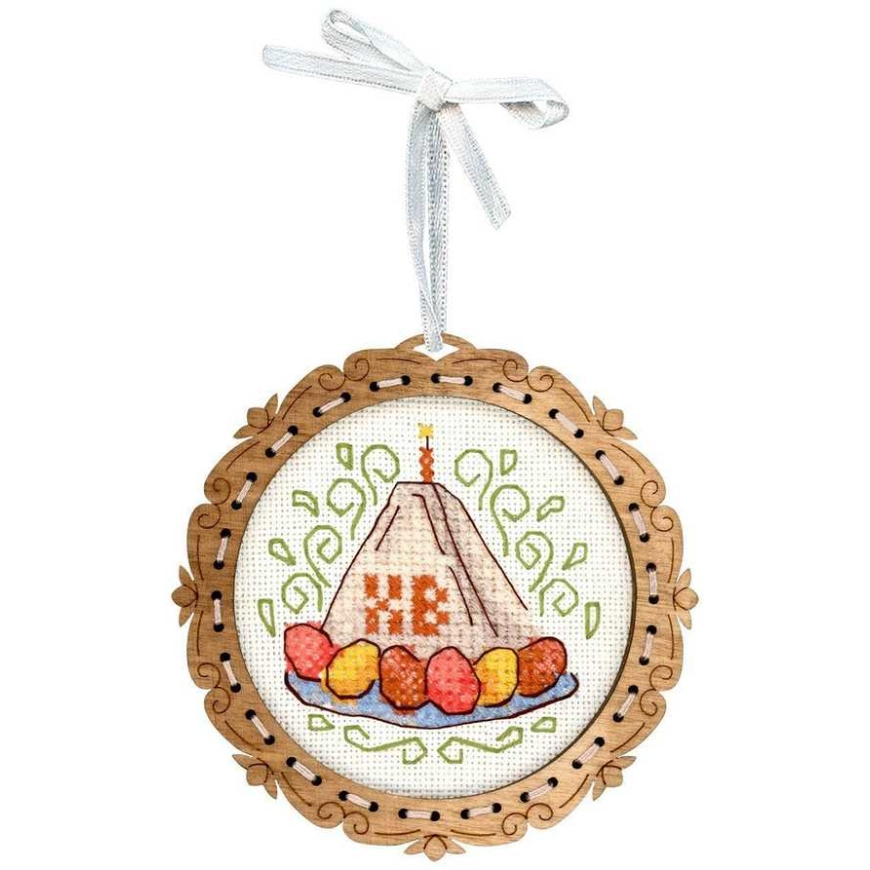 Beldizart Cross Stitch on Wooden Base "Miniature. Cheesecake" 8*8 cm SO-136