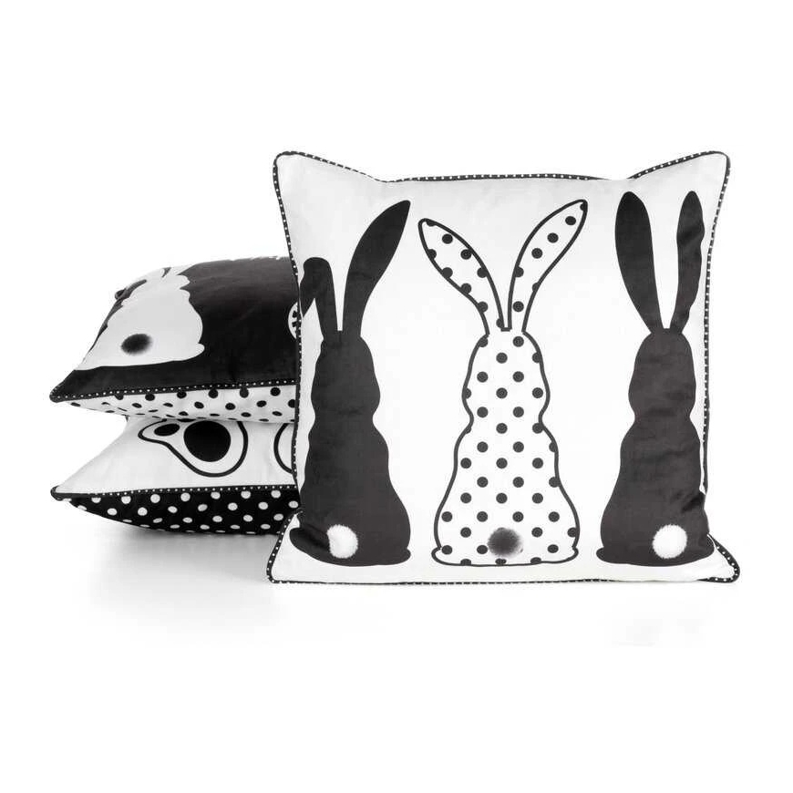 Eurofirany CHP/SPRING/Black/4 45X45 Black+White VELVET – 3