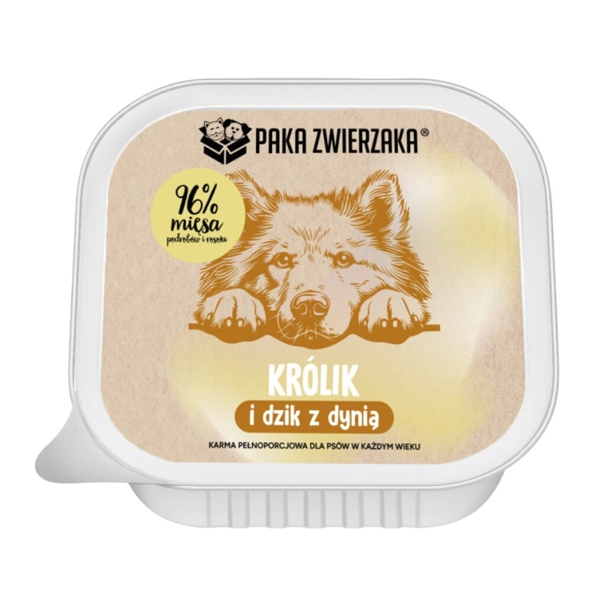 PAKKAUS ELÄIMILLE Kanin ja villisika kurpitsalla - märkä koiranruoka - 150 g