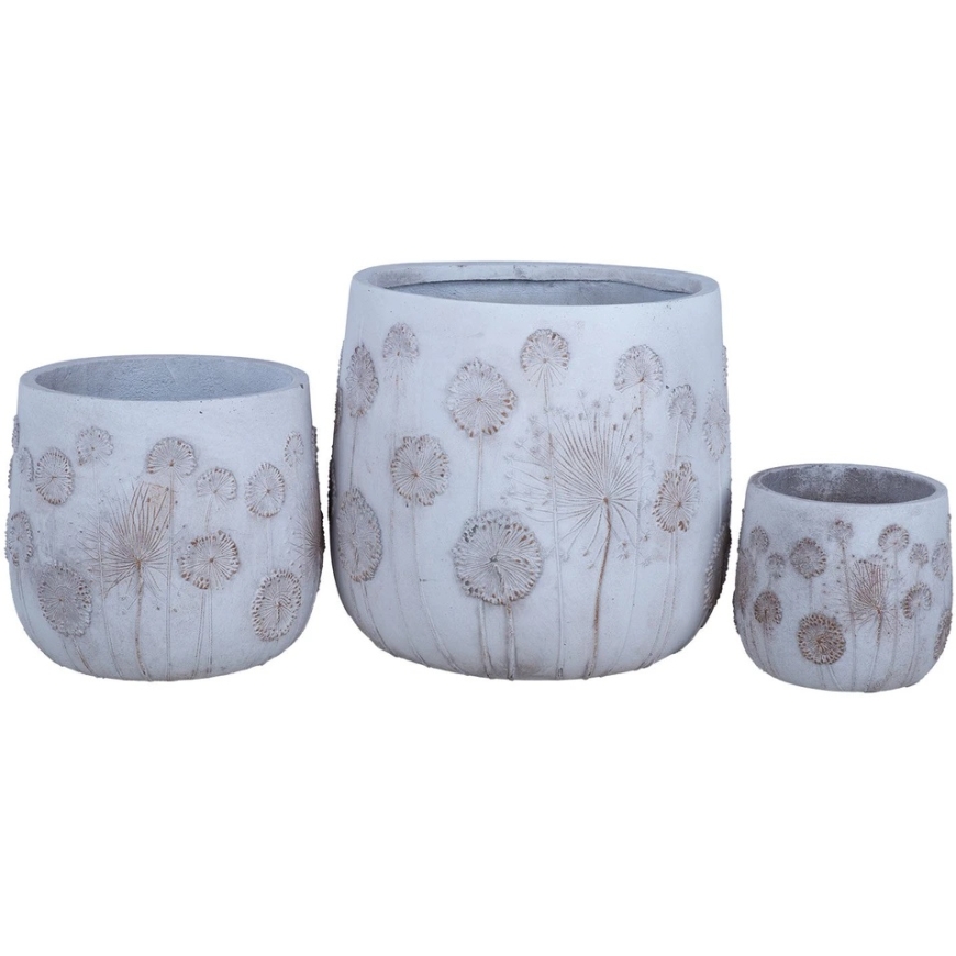 Home4You Ziedu pods „SUNNY FLORE“, D45 x H41 cm, balts – 4