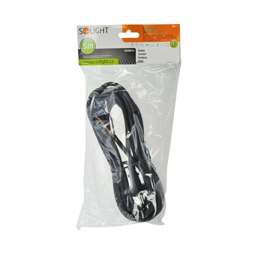 Solight flex cable, 2x 1mm2, rubber, black, 5m – 3
