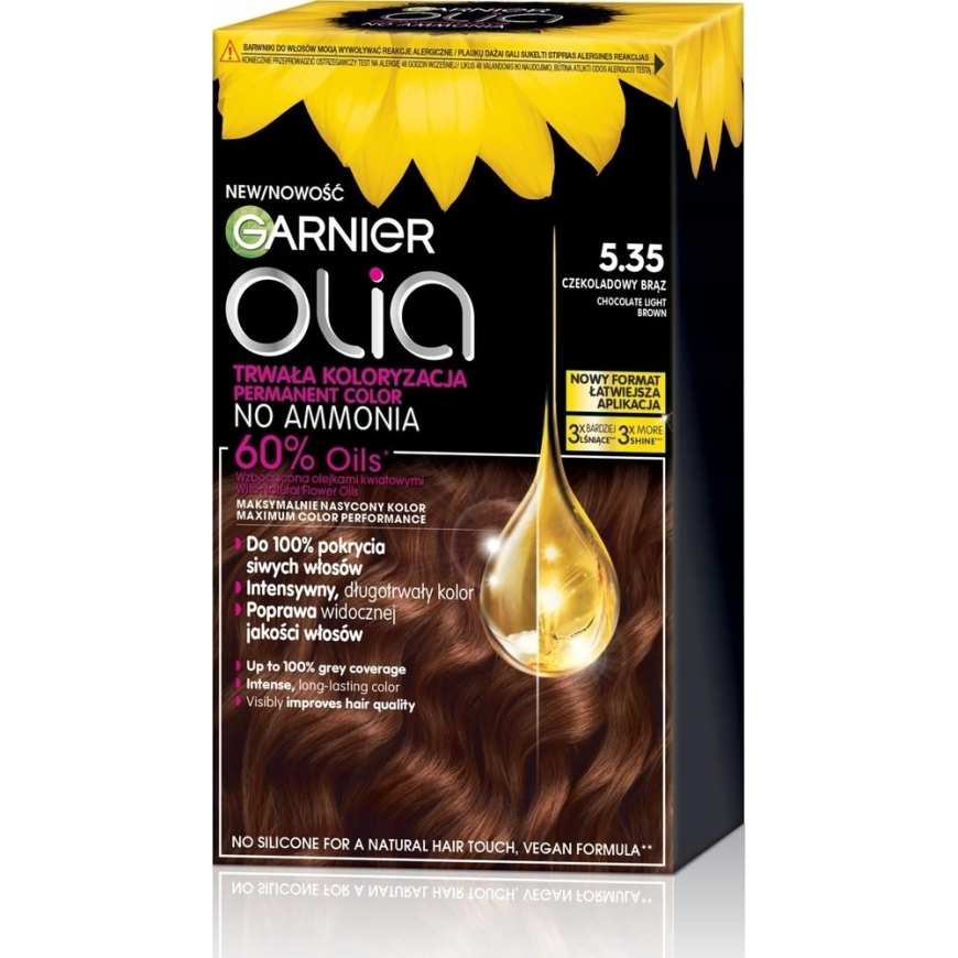 Garnier Olia Pastāvīgā Krāsa 5.35 Šokolādes Brūna – 2