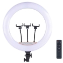 Riff LED-rõngas läbimõõduga 56cm 67W koos 3x nutitelefoni hoidjaga Riff LED-rõngas läbimõõduga 56cm 67W koos 3x nutitelefoni hoidjaga