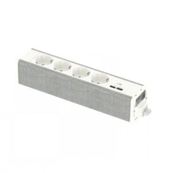 SCHNEIDER ELECTRIC UNICA SYSTEM+ MOD.UNIT 4XSCHUKO+USBA/C WHITE/GREY