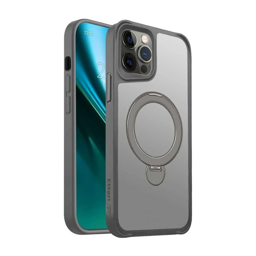 Etteri Matt Mag Ring Case for iPhone 12 / 12 Pro 6.1" Gray
