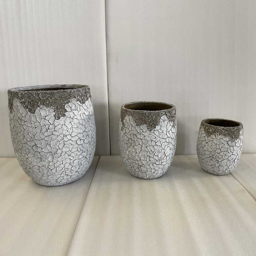 Home4You Flower Pot "SUNNY DESERT", D44 x H50 cm, white – 2