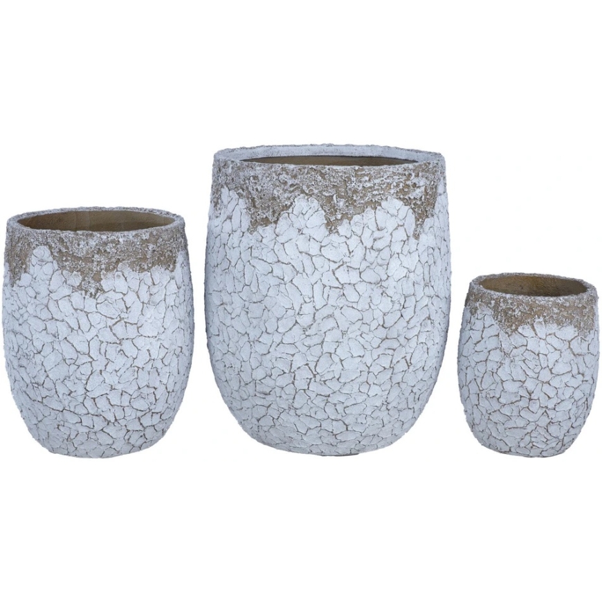 Home4You Flower Pot "SUNNY DESERT", D44 x H50 cm, white – 4