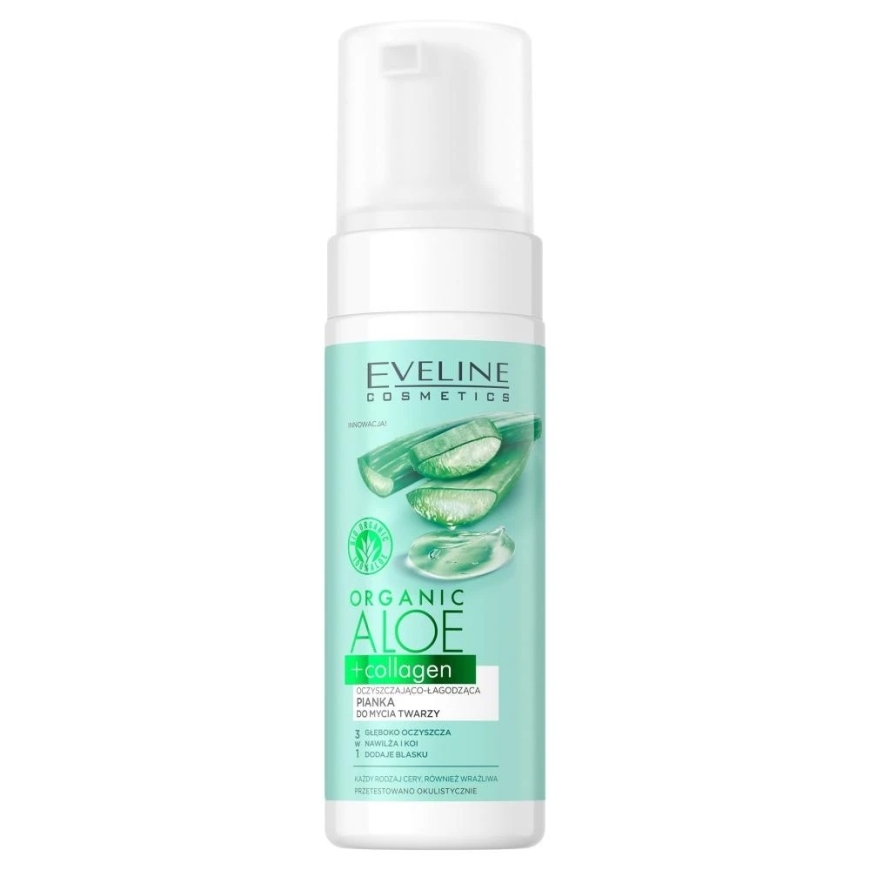 Eveline Cosmetics Ecological Aloe + Collagen Cleansing and Soothing Face Cleansing Foam 3in1 150ml