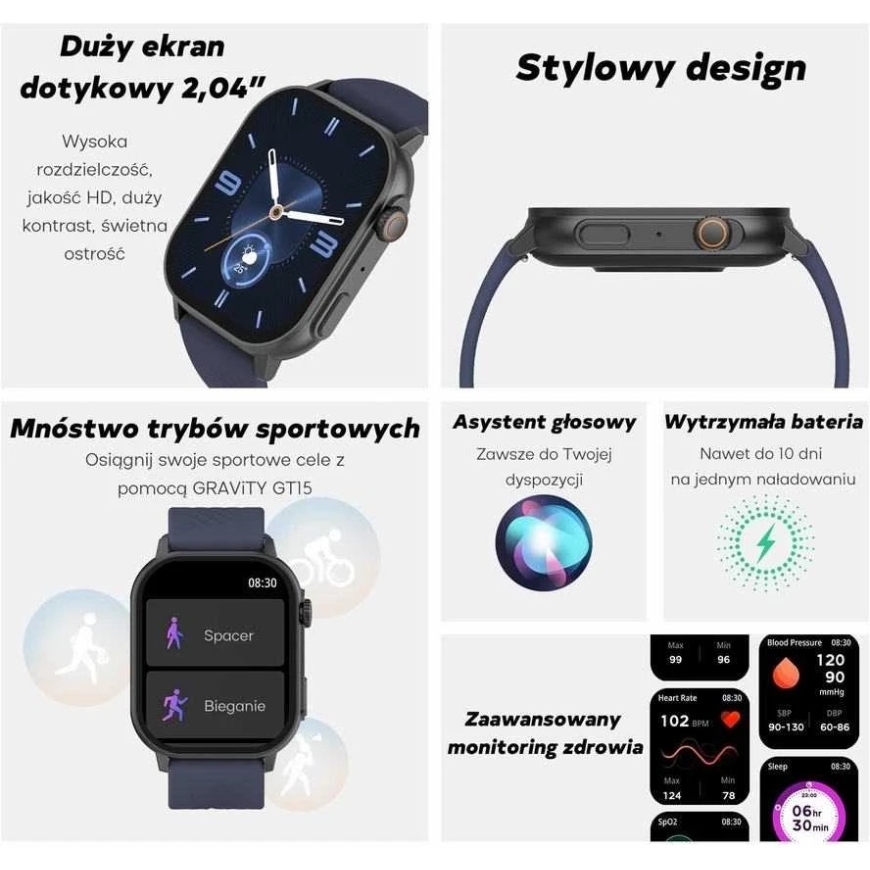 Nutikas kell UNISEX GRAVITY GT15-12 - BLUETOOTH ÜHENDUSED, TÜKKIDE LISAMINE (sg029l) – 2