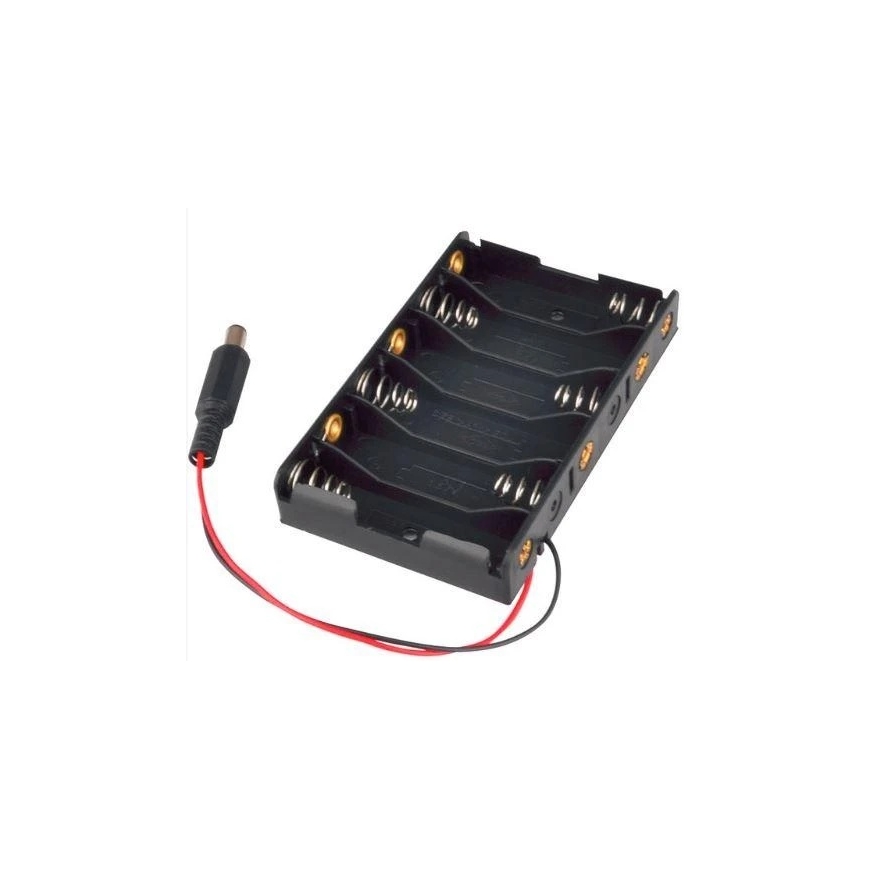 OEM Holder for 6xAA Batteries with Wires and DC Plug