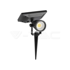 V-tac 2W maahan upotettava valaisin, aurinkopaneelilla, musta, 4000K, IP65