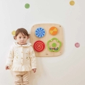 Деревянная настенная игровая панель VIGA Viga Toys с вращающимися узорами для детей