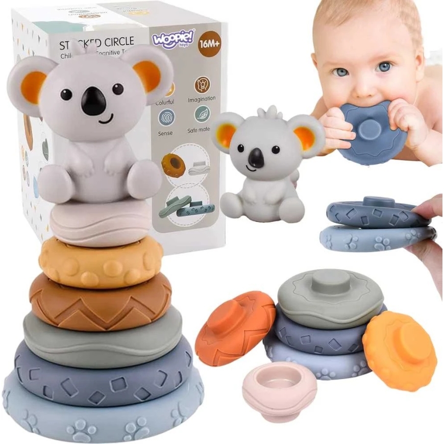 Woopie Baby Pehmeä Opettava 2in1 Kookospalmupyramidi Vauvoille – 3