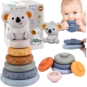 Woopie Baby Minkšta edukacinė 2in1 koalos piramidė kūdikiams Woopie Baby Minkšta edukacinė 2in1 koalos piramidė kūdikiams