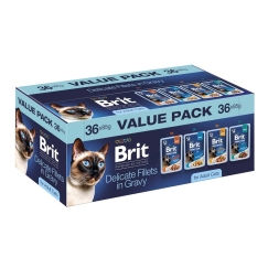 BRIT Premium by Nature Delikāti filejas mērcei Kaste - mitrie kaķu ēdieni - 36x85g