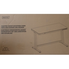 IŠPARDAVIMAS. Elektrinis aukščio reguliuojamas stalas | 72 - 121 cm | Maksimali apkrova 50 kg | Metalas | Balta | 24 mėnesiai | 