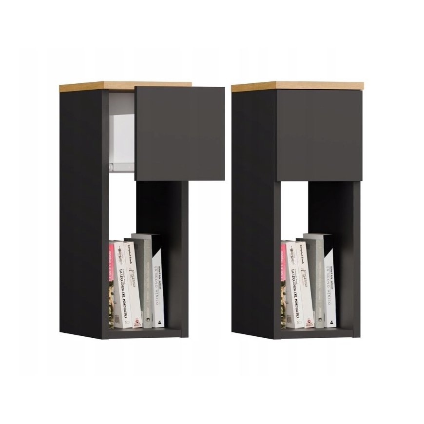 GALAX 20/1S BEDSIDE TABLE, ANTHRACITE/ARTISAN – 3