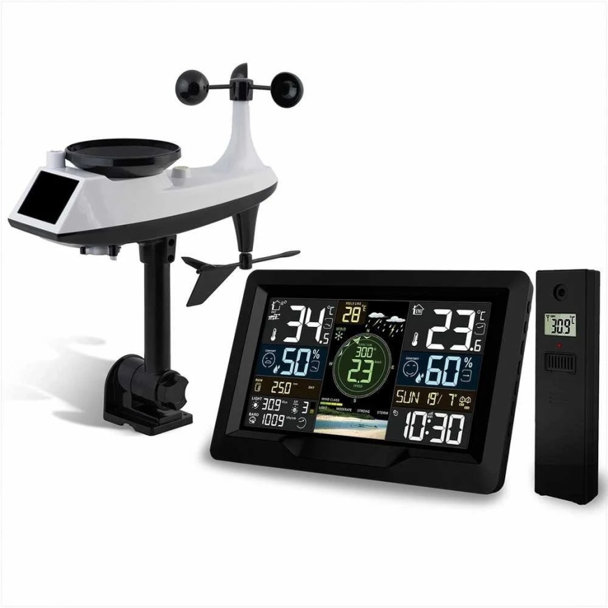 Berdsen Langaton Sääasema tuuli- ja sadetunnistimella, yksityiskohtaiset tiedot, sisä- ja ulkoseuranta, Wi-Fi – 5