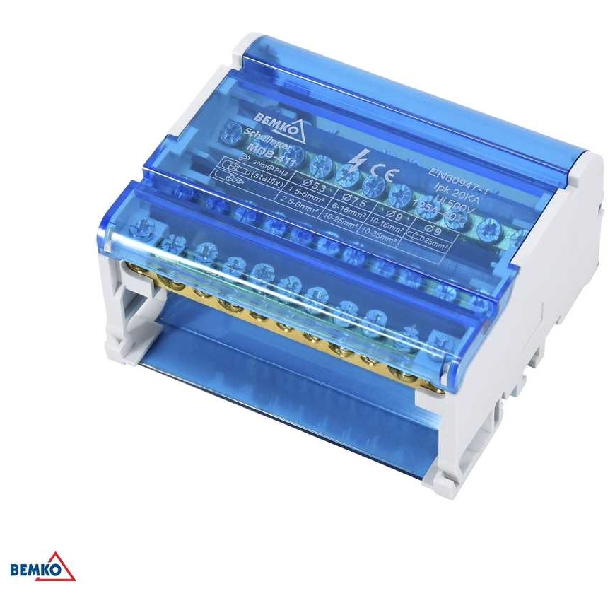 Bemko Schelinger Distribūcijas bloks 60 termināļi 4x15 (11x5,3 mm + 2x7,5 mm + 2x9,1 mm)
