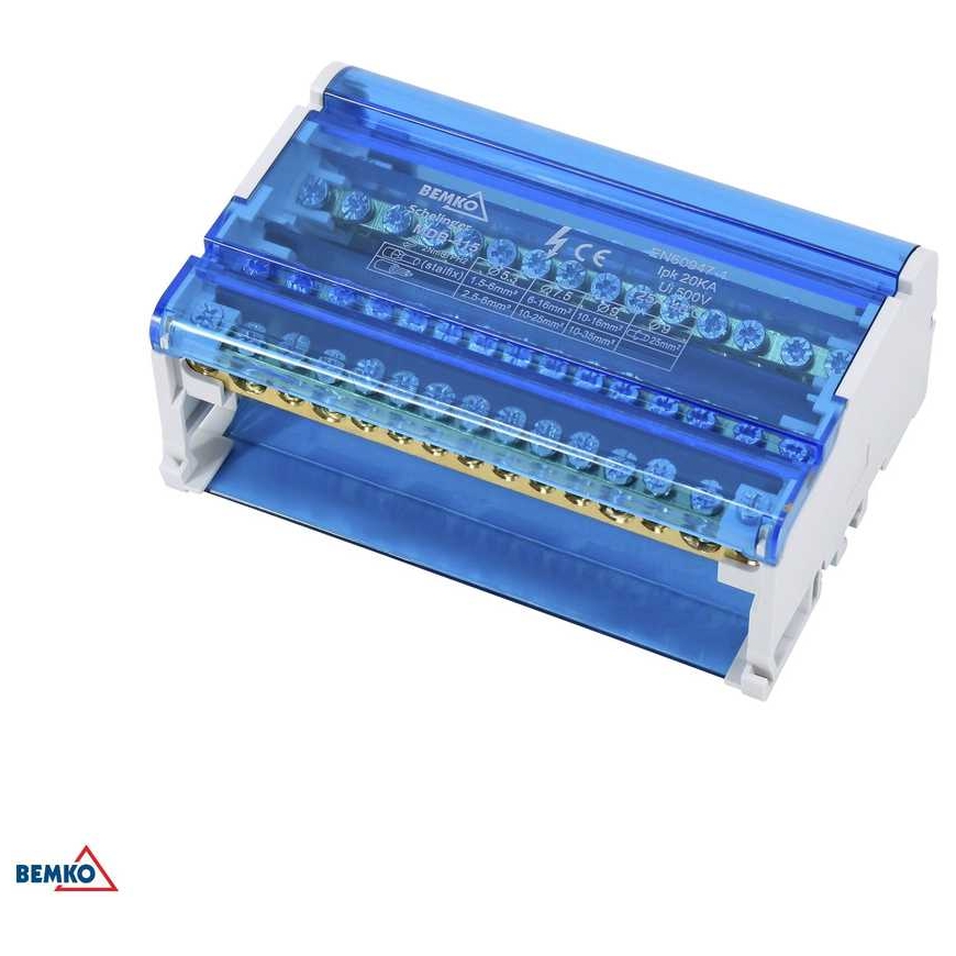 Bemko Schelinger Distribūcijas bloks 60 termināļi 4x15 (11x5,3 mm + 2x7,5 mm + 2x9,1 mm) – 2