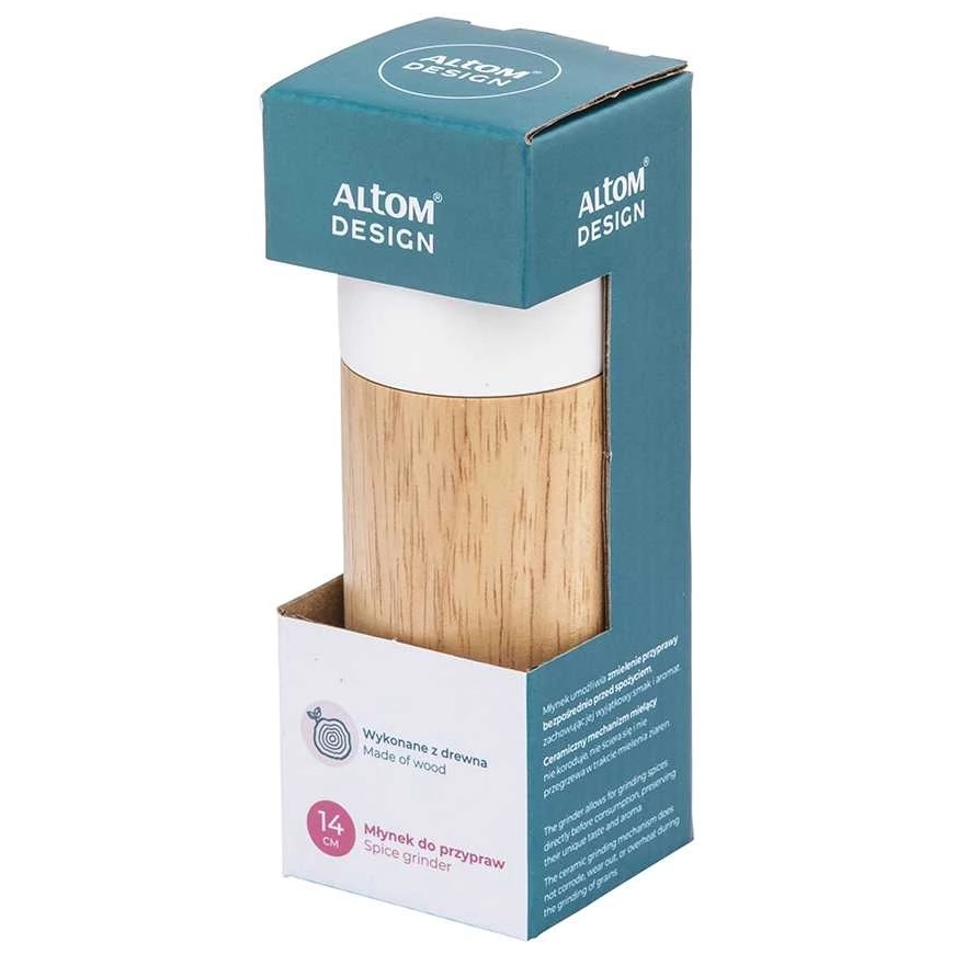 Altom Baltas medinis pipirų malūnas 5x14 cm – 3