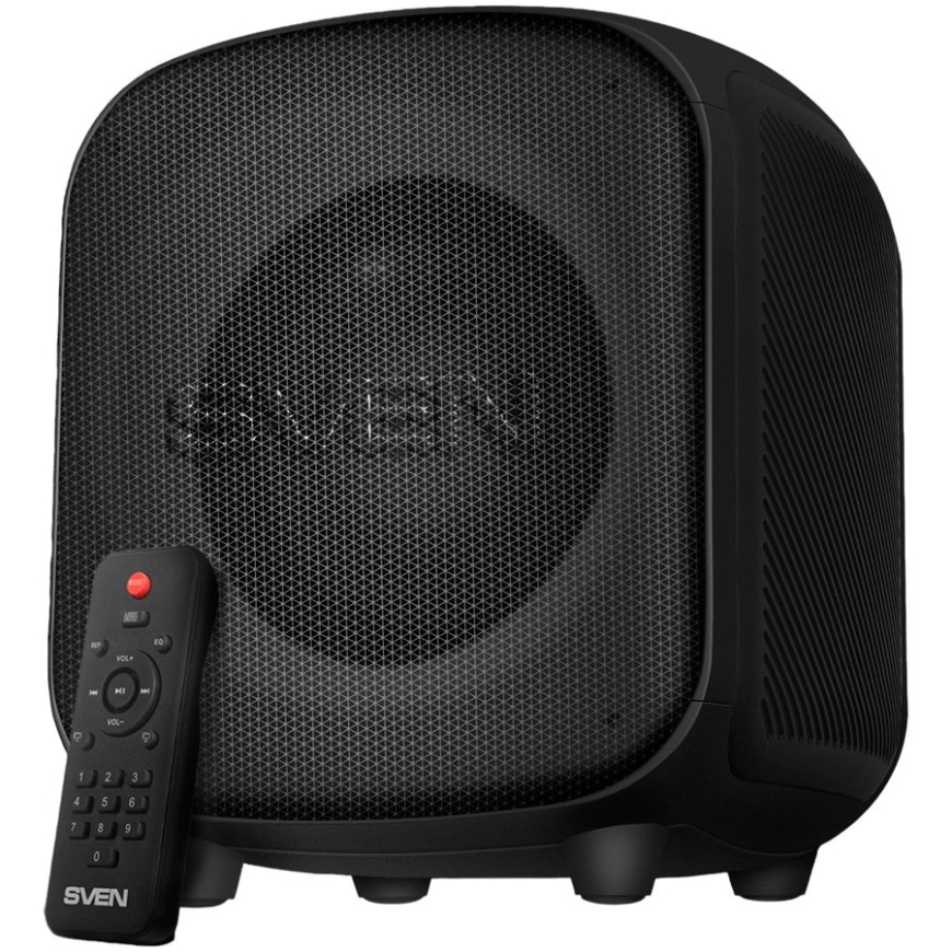 Garsiakalbis SVEN PS-555, juodas, galingumas 65 W (RMS), TWS, Bluetooth, USB, microSD, nuotolinio valdymo pultas, ličio baterija