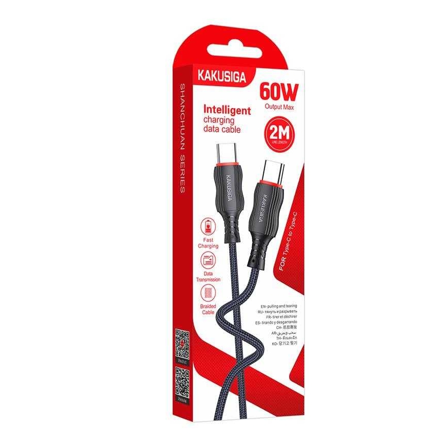 iKaku KSC-996 PD60W greitas įkrovimas / duomenų laidas Type-C į Type-C 2m