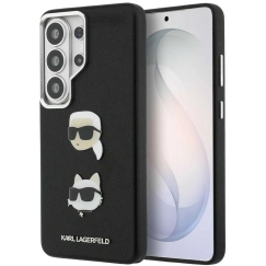 Karl Lagerfeld Saffiano Double Heads Metal Case for Samsung Galaxy S26 Ultra, Black