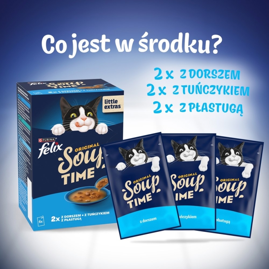 PURINA Felix Original Soup Time Box Рыба - мокрый корм для кошек - 6x48г – 2
