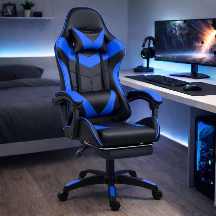 Lean Gaming Chair Black and Blue – 3