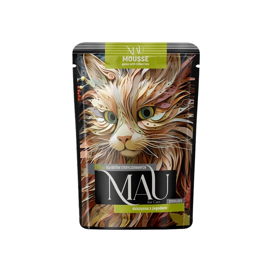 MAU mousse steriliseeritud hirveliha marjadega - niiske kassitoit - 85g