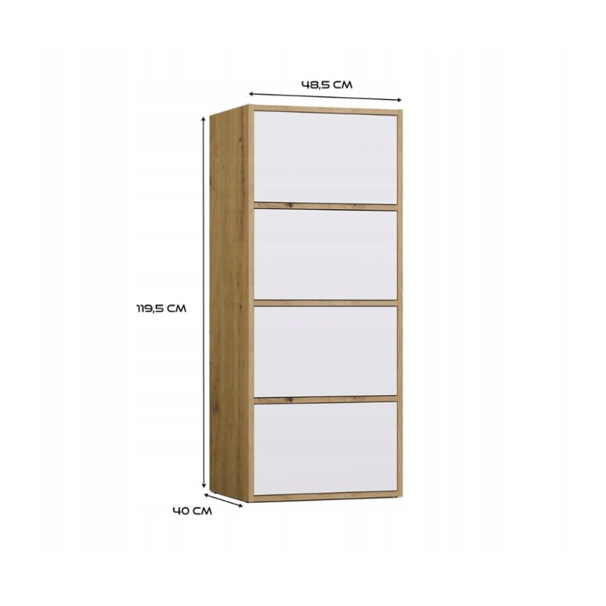 ALMA KOMODAS DIRBINIS OAK/BALTAS – 5