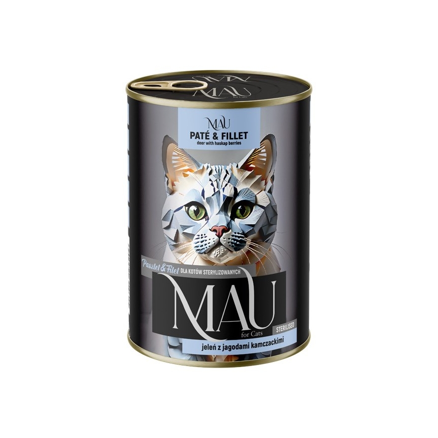 MAU Pate ir Filė Sterilizuotas Elnias su haskap uogomis - šlapias kačių maistas - 400g