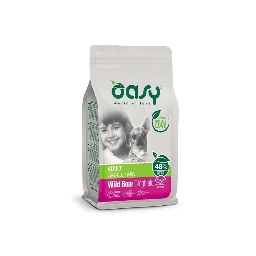 OASY One Eläinproteiini Aikuisille Pieni/Mini Villisika - kuivaruoka koirille - 2,5kg