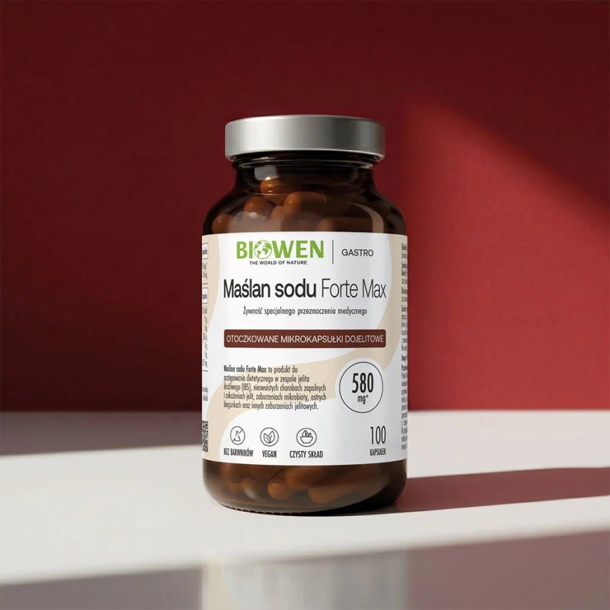 BIOWEN Sodium Butyrate 580 mg – dietary supplement for humans – 100 capsules – 2