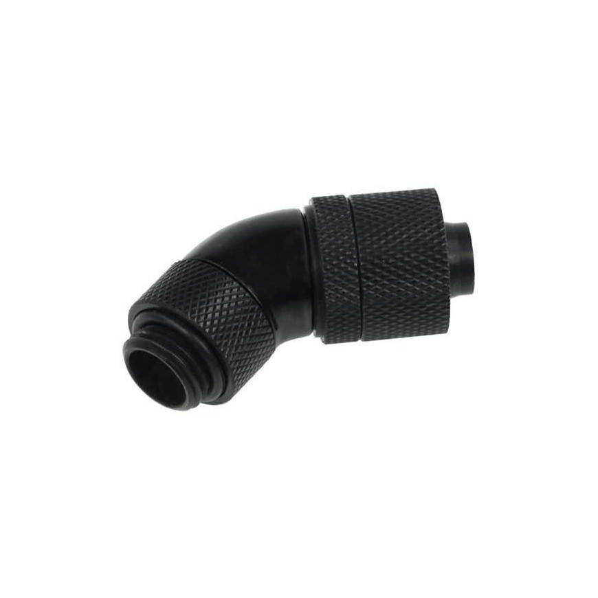 Alphacool 17072 13/10 kompressioonifitting 45° pööratav G1/4 Must – 2