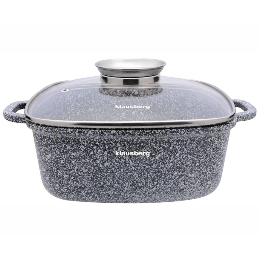 Кастрюля Алюминиевая кастрюля, серый мрамор, 22x22см, 3,7л, Klausberg – 2