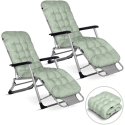 Folding garden lounger with cushion Sofotel ChillWell, 2 pieces set, light green