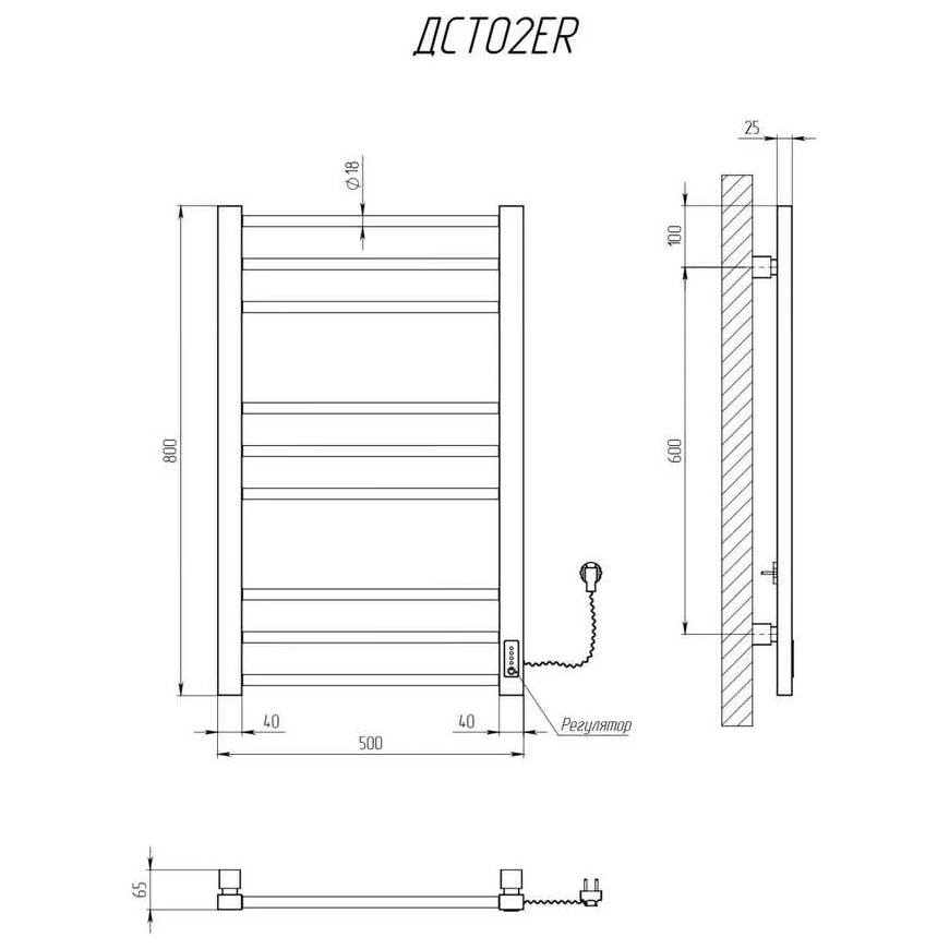 Сушилка для полотенец Kosser Step 800x500/9 ER таймер белая