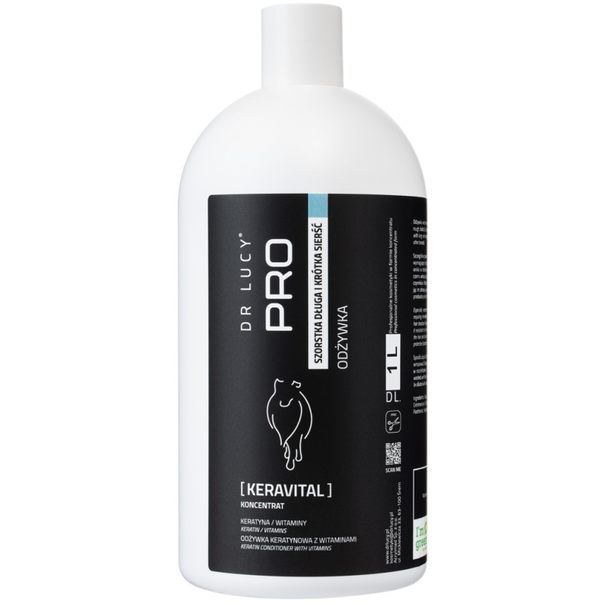 DR LUCY - PRO KERAVITAL 1L - KERATIN AND VITAMIN CONDITIONER FOR DOGS WITH LONG, COARSE COATS