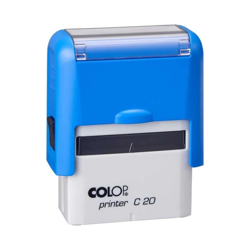 COLOP C20 Printer, white/clear housing, blue pad
