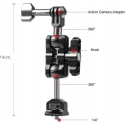 Puluz 3D turētājs Magic Arm montāža 1/4 GoPro/ Sjcam/ Xiaomi/ DJI/ Ins Puluz 3D turētājs Magic Arm montāža 1/4 GoPro/ Sjcam/ Xiaomi/ DJI/ Ins