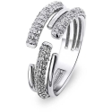 Brilio Silver Elegantne Avatud Sõrmus Selgete Tsirkonitega RI036W Brilio Silver Elegantne Avatud Sõrmus Selgete Tsirkonitega RI036W