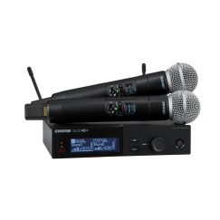Shure SLXD24D+E/58-G65 - divkāršais digitālais bezvadu sistēmas komplekts ar diviem raidītājiem/roka mikrofonu (470 - 606 MHz)