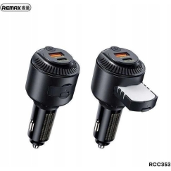 REMAX AUTOLATAUSLAITE YATOY SARJA AROMIFUNKTIOLLA 60W PD QC RCC353 1xUSB + 1xUSB-C Musta