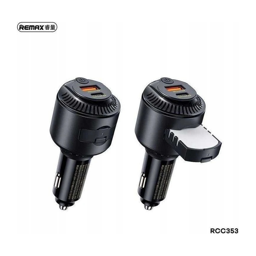REMAX АВТОЗАРЯДНОЕ УСТРОЙСТВО YATOY SERIES С ФУНКЦИЕЙ АРОМАТИЗАЦИИ 60W PD QC RCC353 1xUSB + 1xUSB-C Черное