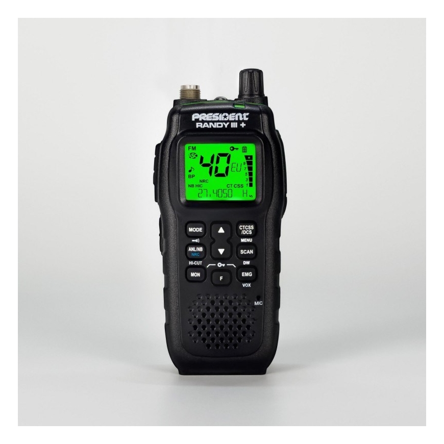 President Randy III Plus ASC AM/FM CB Portable Radio Black