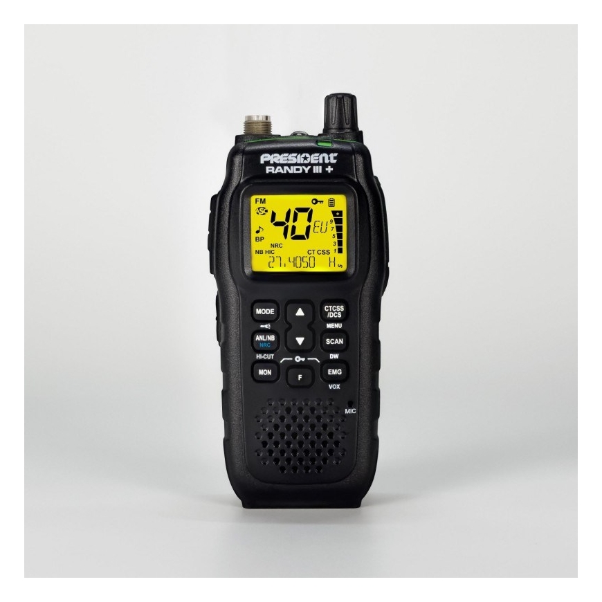 Prezidenta Randy III Plus ASC AM/FM CB Pārnēsājamā Radio Melns – 2